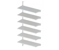 Raft comercial Koral montat pe perete 2130x1000x400 mm (6 rafturi) RAL 9001