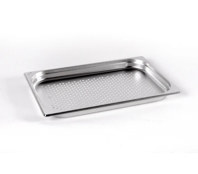 Container Gastronorm Oțel inoxidabil perforat Brillis fără mânere 1 / 1x40mm, Ø 6 mm