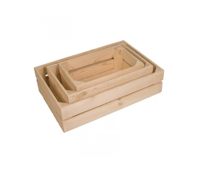 Set de lăzi joase naturale 60x40 Set de lăzi joase naturale 60x40