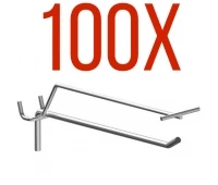 Cârlige simple cu suport de preț pentru perete perforat 100 buc.