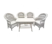 Mobilier din răchită albă din crenguțe