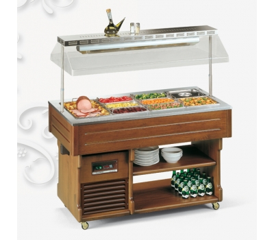 Мармит передвижной тепловой Tecfrigo Isola Bain-Marie 4М