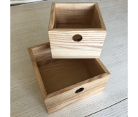 Set ECO de cutii din lemn 1-109x200x200 / 2-109x150x150