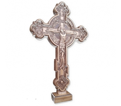 Хрест різьблений (з колом) на підставці 520x260