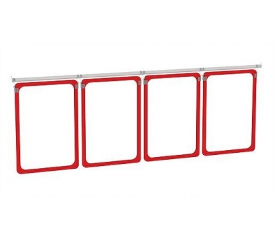 Подвесная система Fixline 1 м с пластиковыми рамками А4 Красный