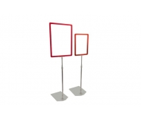 Cтойка рамки с серым металлическим основанием 500-1000 мм рамка формата А4 цвет Красный