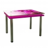 Кухонный стол Гермес Корал 900х600х790 мм розовый Фотопечать