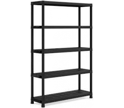 Стеллаж пластиковый универсальный KIS Plus-Shelf 75/5 1760x750x320 мм черный