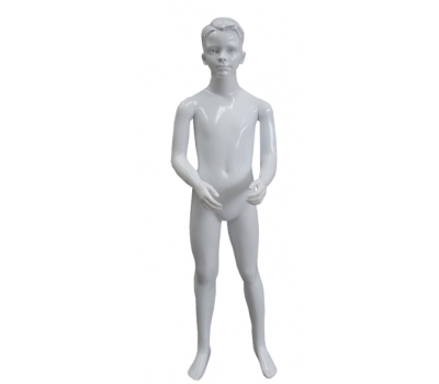 Kid-16wg Mannequin pentru copii alb lucios 128cm