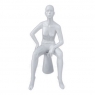 Манекен жіночий білий глянсовий сидячий Dona-05b
