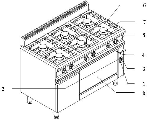 Плита газовая промышленная с духовкой kogast ps-67/1-0