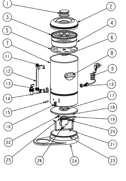 Distribuitor de ceai Inoxtech CP06A schematic